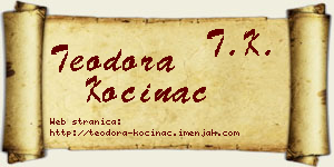 Teodora Kočinac vizit kartica